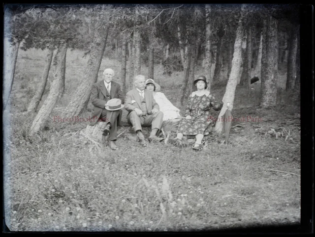 France Famille Vie sociale c1930 Photo NEGATIVE Plaque de verre Vintage P30L20n9
