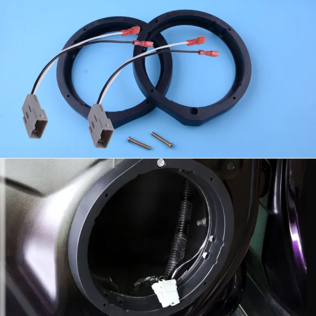 Car Front Door Speaker Adapter Plates+Frame Wiring Harness Fit For Honda Civic