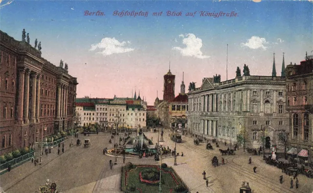 AK Berlin (10115) Schloßptatz mit Blick auf Königftraße, FELTPOST, gelaufen am 1