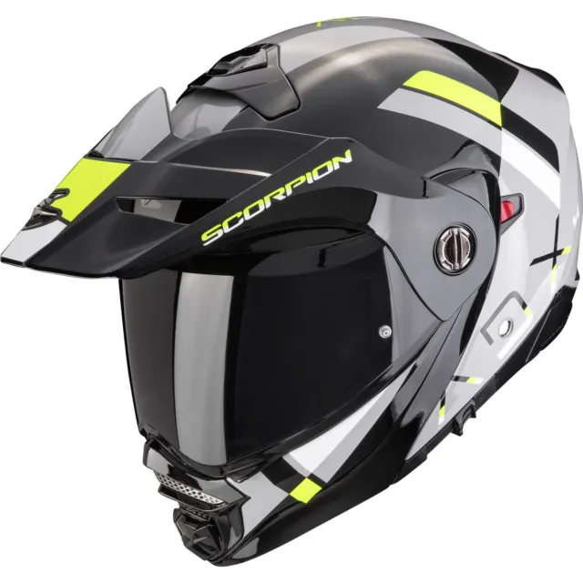 Scorpion Motorcycle Helmet XL - Adx 2 Galane Flip up - Grau-Schwarz-Fluogelb