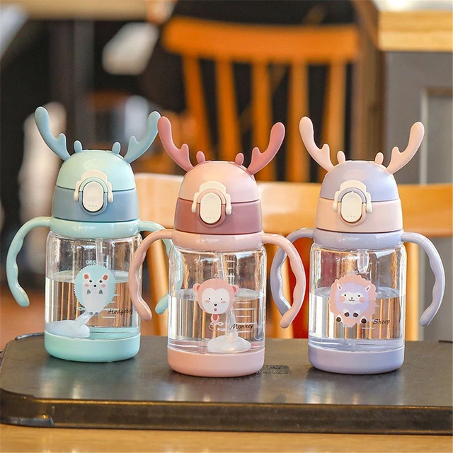 Botella de agua Gravity Ball paja niños taza para beber agua taza para beber