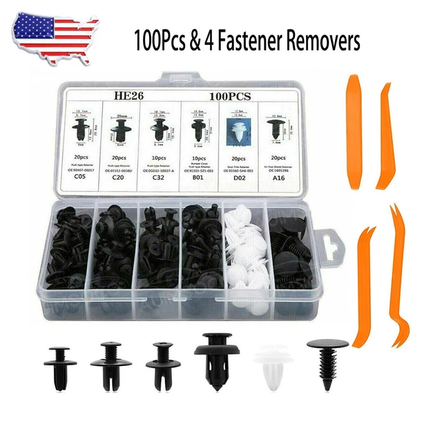 Clip Trim Car Push Pin Rivet Bumper Door Panel Retainer Fastener Kit Accessories