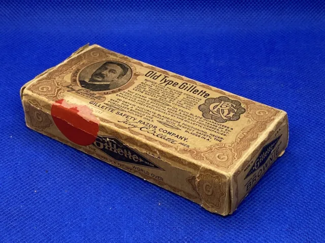 VINTAGE Early 1900’s OLD TYPE GILLETTE BROWNIE SAFETY RAZOR BOX