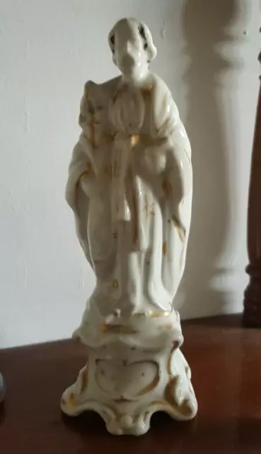 Ancienne statuette de SAINT JOSEPH en porcelaine blanche - 19eme siècle