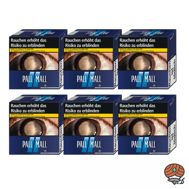 1 Stange Pall Mall Blue / Blau Zigaretten Jumbo Box 6x50 Stück