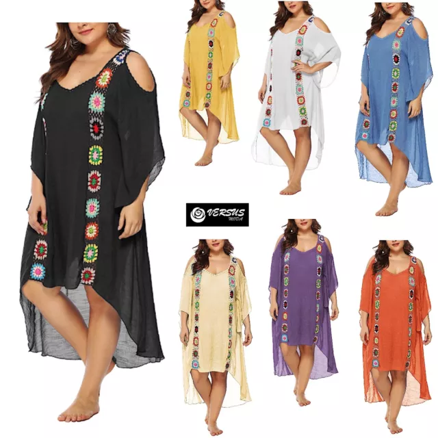 VESTITO COPRICOSTUME CAFTANO Mare Donna Taglie Forti Cover Up