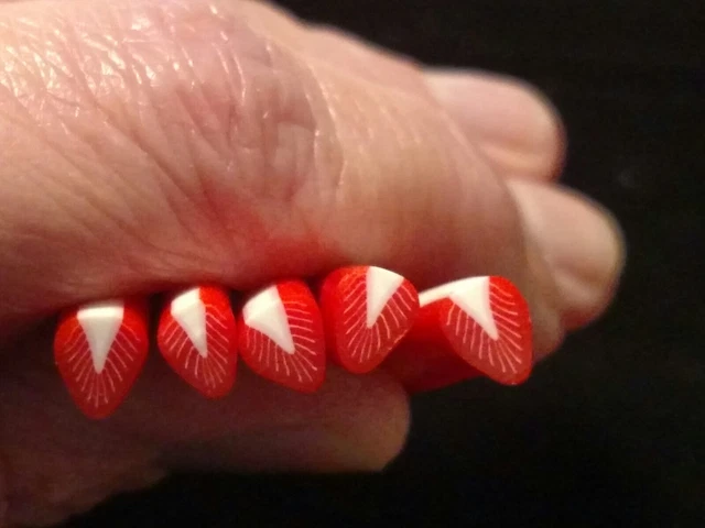 5 Miniature Strawberry Canes Fruit Decoden