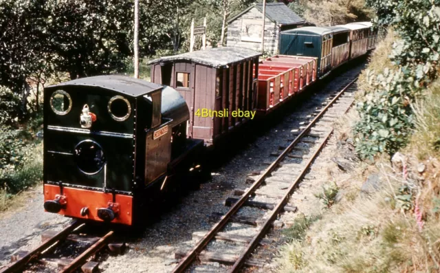 Duplicate 35mm slide Talyllyn Railway  No.4 on down train at Abergynolwyn 1960's