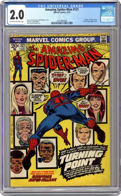 Amazing Spider-Man #121 CGC 2.0 1973 4101864006 Death of Gwen Stacy