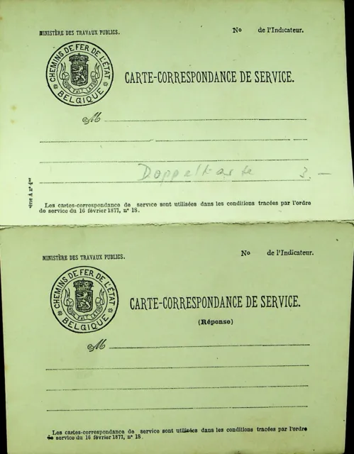 Belgium Fine Unused State Railway Postal Card With Reply