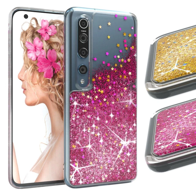 EAZY CASE Xiaomi Mi 10 / Mi 10 Pro Glitzer Hülle Flüssig Silikon Handyhülle TPU