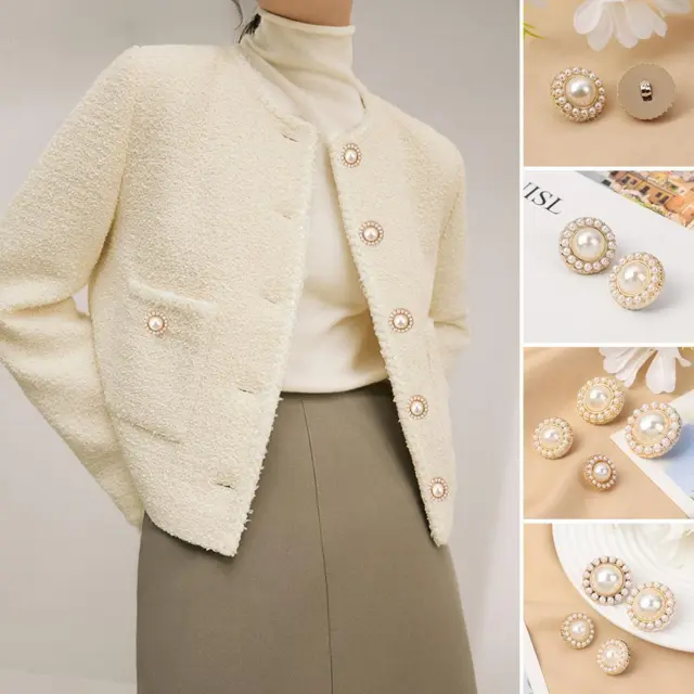 adornos botones de camisa accesorios de costura hilo de aguja Botones de Perla