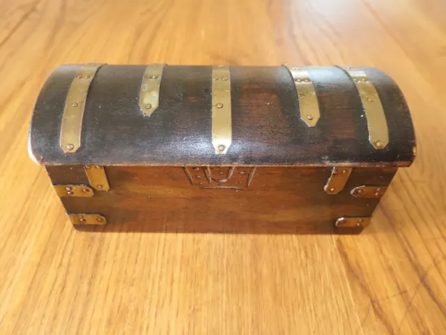 Vintage Oak Treasure Chest Box