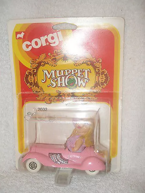 1979 Jim Henson’s Muppet Show Corgi Miss Piggy in car on card NRFB