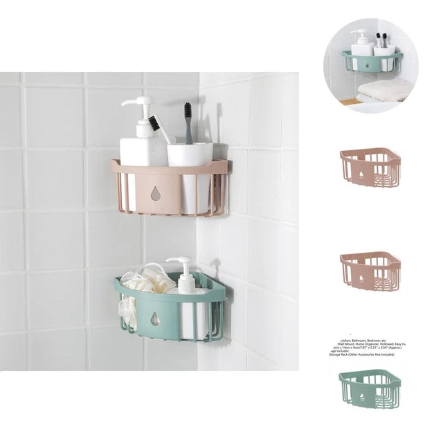 Soporte para artículos de tocador sin instalación ahorro de espacio montaje en pared esquina de baño baño
