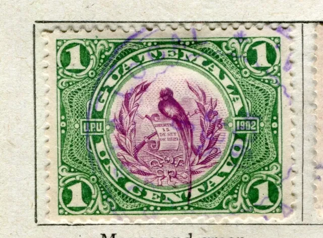 GUATEMALA; 1902 early pictorial issue fine used 1c. value