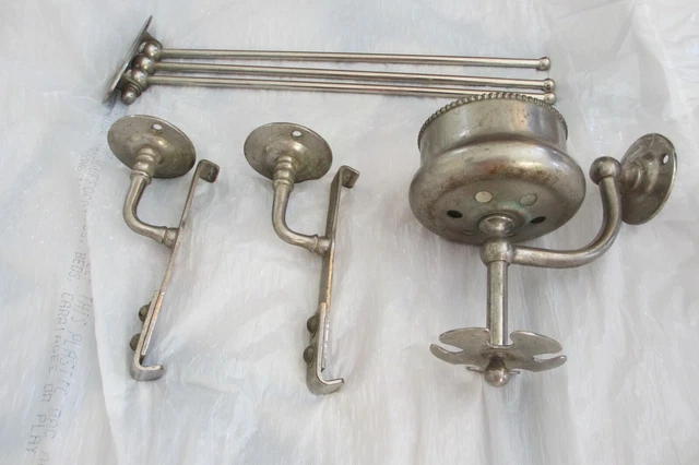 Antique Brasscrafters 1905 Victoran Bathroom Set 4 Pc. Cup Holder Towel Rack