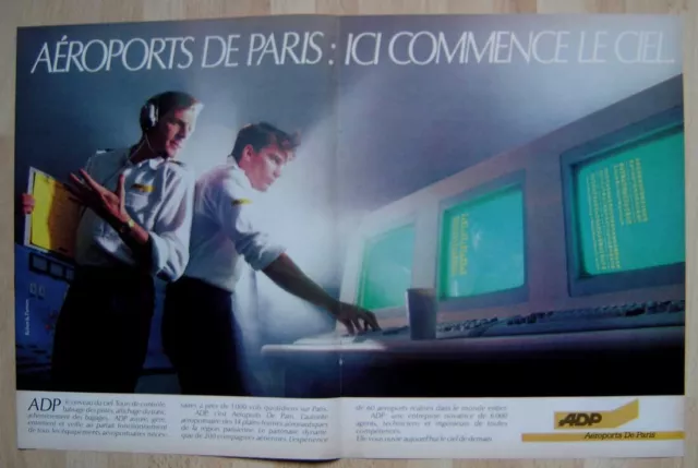 Publicité Papier - AÉROPORTS de PARIS de 1985