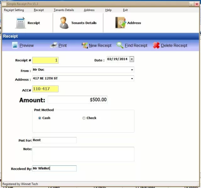 Simple Receipt Pro V1.3 Software