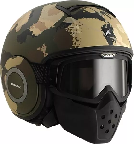 Helmet SHARK Jet Raw Kurtz Mat Military Green Matt SIZE S - Outlet
