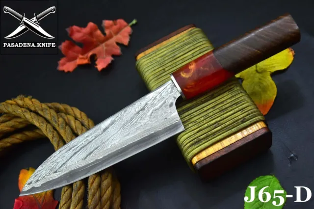 Custom San Mai 12.6"OAL Hand Forged Damascus Steel Chef Knife Handmade (J65-D)