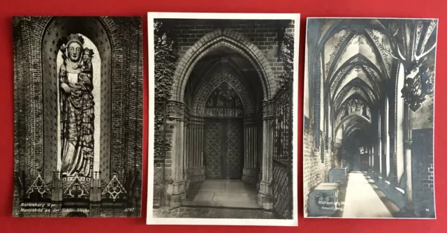 3 x Foto AK MARIENBURG in Westpreussen um 1930 Marienbild Schlosskirche ( 70568