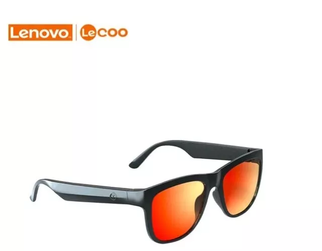 SMART AUDIO GLASSES- Lenovo Lecoo C8 Headset Bluetooth 5.0 Red lens Sunglasses