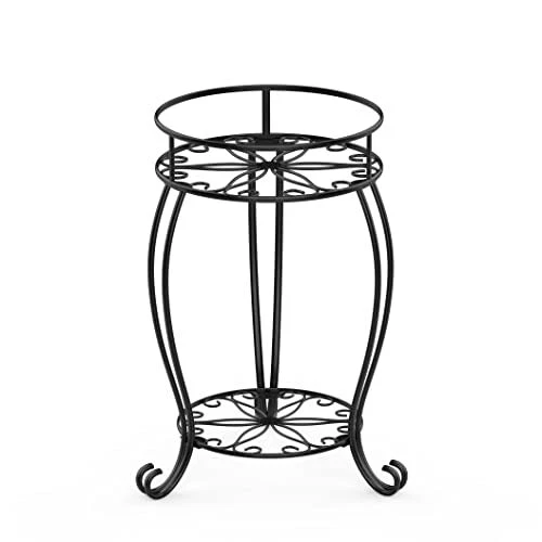 Plant Stand, Heavy Duty Metal Planter Holder Indoor Outdoor, 2 Tier Round