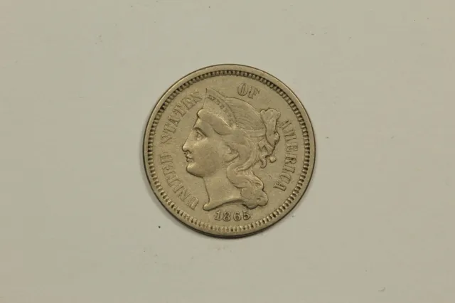 1865 Three Cents Nickel