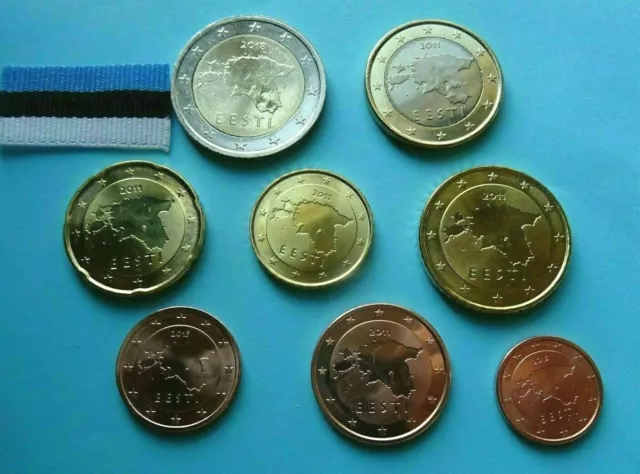 Estonia 🇪🇪 EURO coin set - 1 cent - 2 Euro coins * UNC EESTI Є coins Estonie