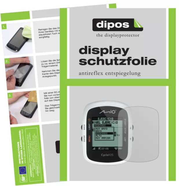 3x Schutzfolie für Mitac Mio Cyclo 105 H matt Displayschutzfolie Folie Display