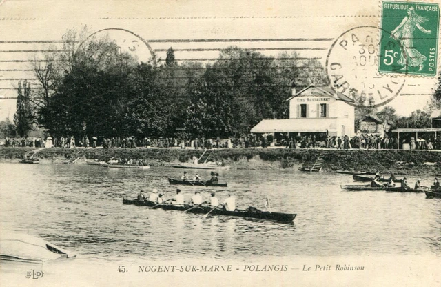 Carte NOGENT SUR MARNE Polangis Le Petit Robinson Semble jour de régates