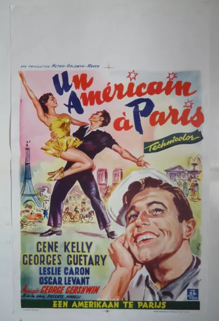 GENE KELLY+LESLIE CARON/AN AMERICAN IN PARIS /U18J/ belgian poster