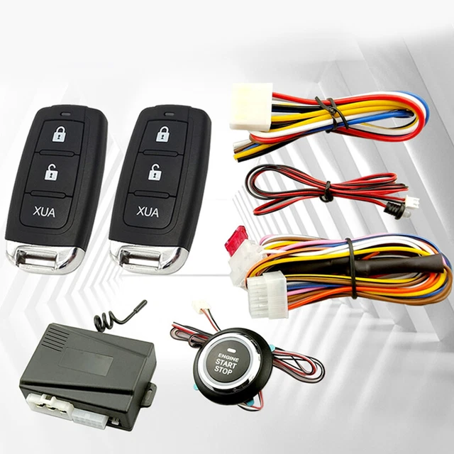Car LED Keyless Entry Engine Start/Stop Alarm Push Button Remote Lock/Unlock Kit