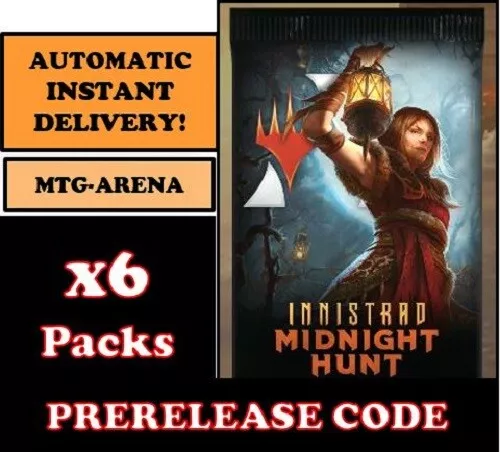 Mtg Arena Code Card Innistrad Midnight Hunt 6 Boosters Pack Prerelease Première