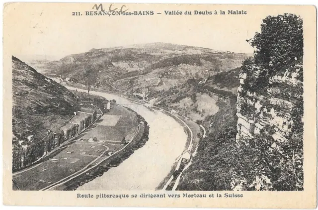 BESANCON-LES-BAINS 25 Vallée du Doubs CPSM écrite à Mr Charollais de Chagny 1938