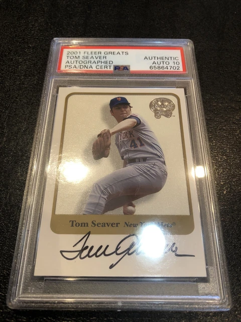 2001 FLEER GREATS AUTO TOM SEAVER POP 1 PSA AUTHENTIC DNA AUTO 10 perfect 2001 FLEER GREATS AUTO TOM SEAVER POP 1 PSA AUTHENTIC DNA AUTO 10 perfect