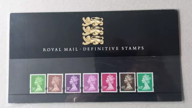 GB 1996 DEFINITIVE MACHIN PRESENTATION PACK No. 35 20p to 63p MINT STAMP SET #35