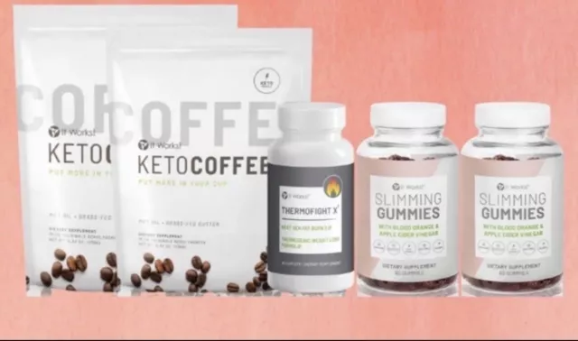 Funciona! Café Keto - Paquete de 2 15, 2 gomitas 60 y ThermoFight Xx cápsulas60