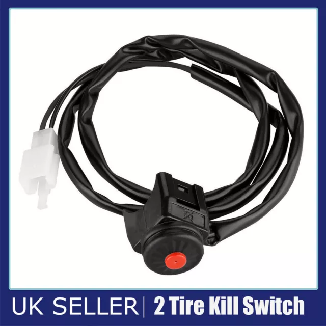 Motorbike Motorcycle Kill Switch Button Stop Push On Off 2 Wire Handlebar - UK