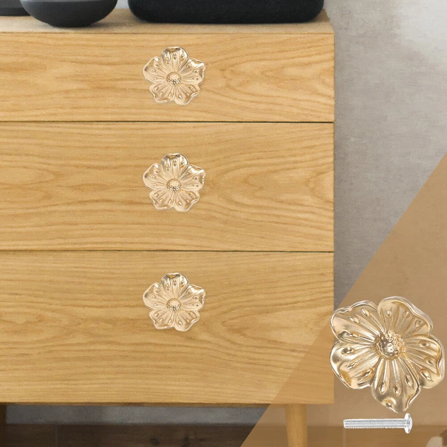 Flower Shaped Knob Cabinet Knobs Wardrobe Vintage Handle Drawer Antique