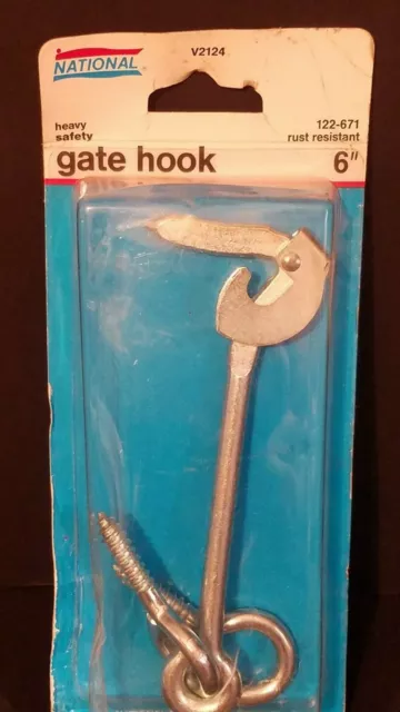 NEW National 6" Safety Gate Hook, Steel Zinc Plated * N122-671, V2124