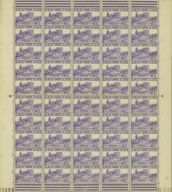 Tunisia 1942 - French Colony - MNH stamps. Yv.Nr.: 237. Sheet of 50(EB) AR-01539