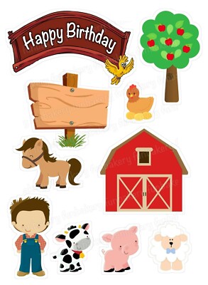 Bauernhof Essbar Muffin Tortenaufleger Party Deko Tortenbild Geburtstag Schaf Neu Eur 5 99 Picclick De