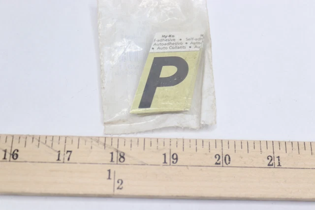 (10-Pk) Hy-Ko Letter P Self Adhesive Black Aluminum 1-1/2" GR-10/P