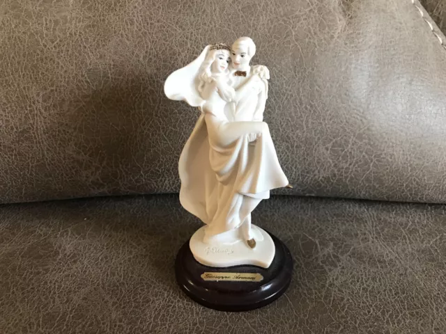 1992 Giuseppe Armani Bride & Groom Sculpted Figurine Cake Topper Florence Italy