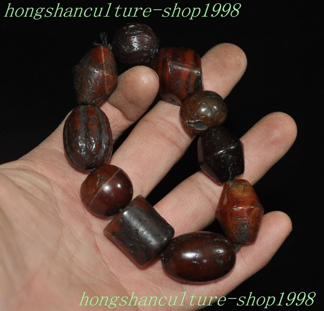 China natural agate carved Amulet periapt Bracelet Bangle Hand Chain necklace
