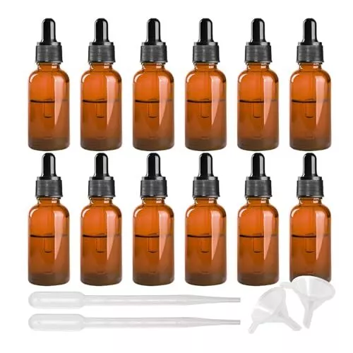 12 Stück Pipettenflasche 10ml Apothekerflasche mit Pipette Kleine Glasflasche...