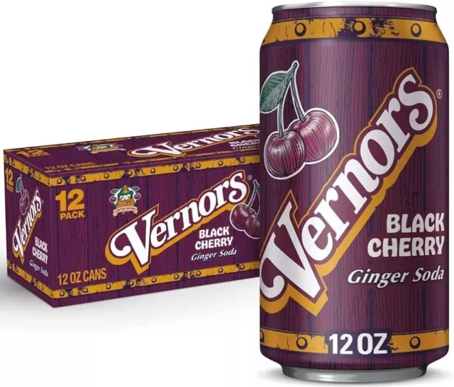RARE Vernors BLACK CHERRY Ginger Ale The Original Soda 12 Fl. Oz. 12pk
