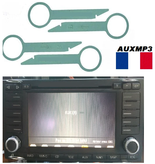 Kit De 4 Clés D'extraction Pour Autoradio Audi (RNS, RNSE) - Compatible A3 Et Autres Modèles | Neuf